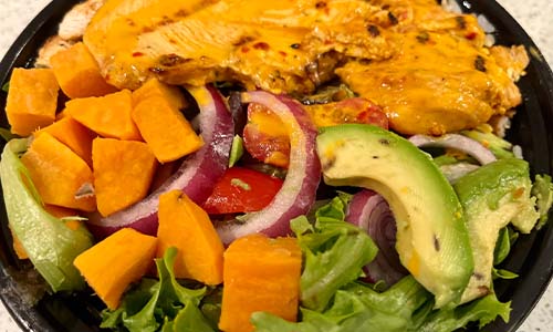 Budget-Friendly Avocado Crispy Chicken Bowl